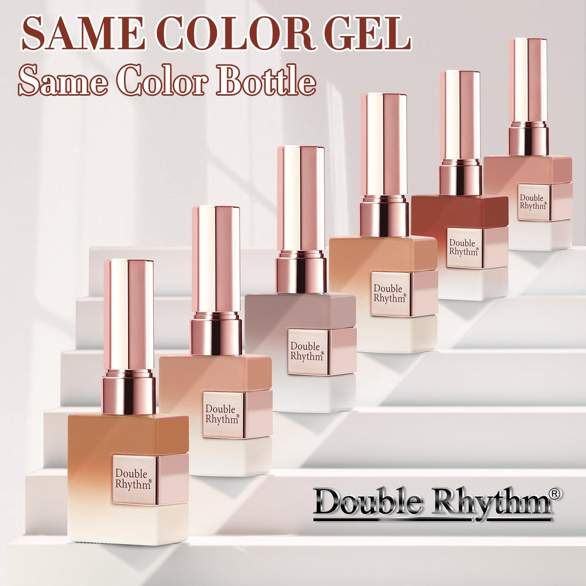 Double Rhythm Gel Polish bottles arranged together