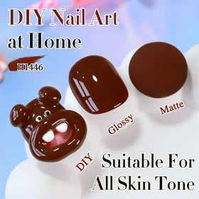 Double Rhythm Gel Polish Burgundy Brown 15ml application process