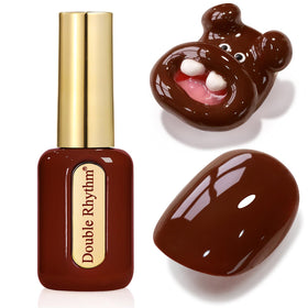 Double Rhythm Gel Polish Burgundy Brown 15ml front view