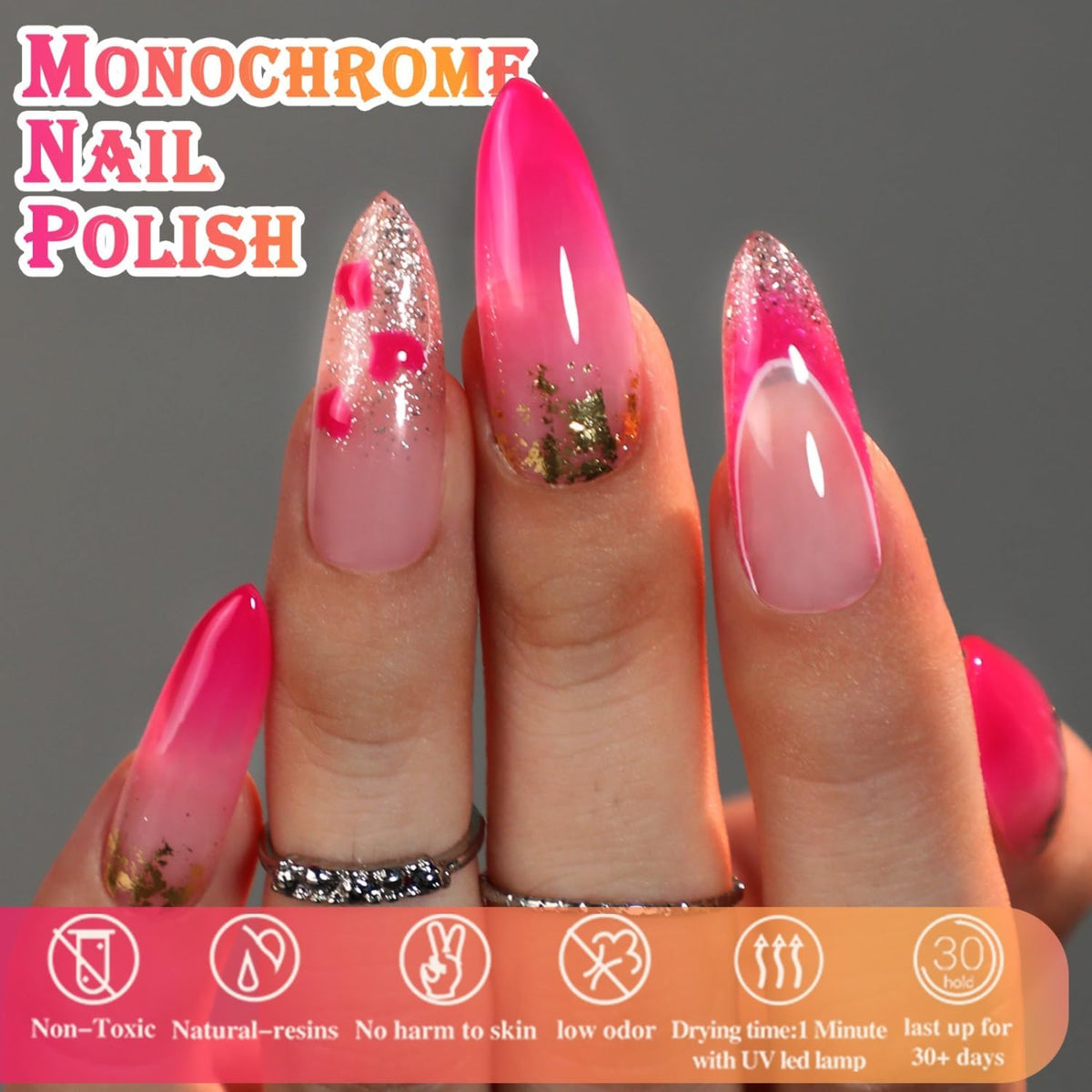 Double Rhythm Gel Polish Cherry Rose with UV lamp