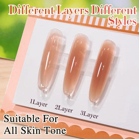 Double Rhythm Gel Polish Coffee Amber applied on nails