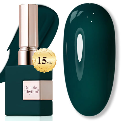 Double Rhythm Gel Polish Deep Green 15ML front view