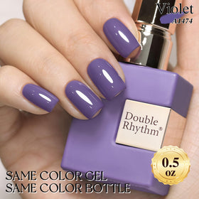 Double Rhythm Gel Polish Deep Purple Blue with base and top coat