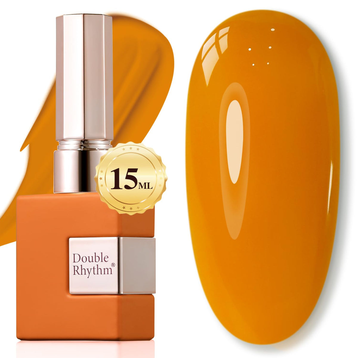 Double Rhythm Gel Polish Ginger Yellow 15ML front view