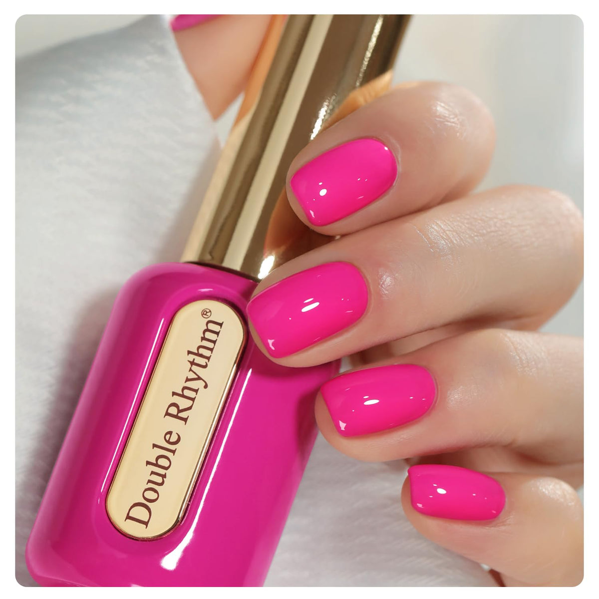 Double Rhythm Gel Polish Hot Pink 15ml front view