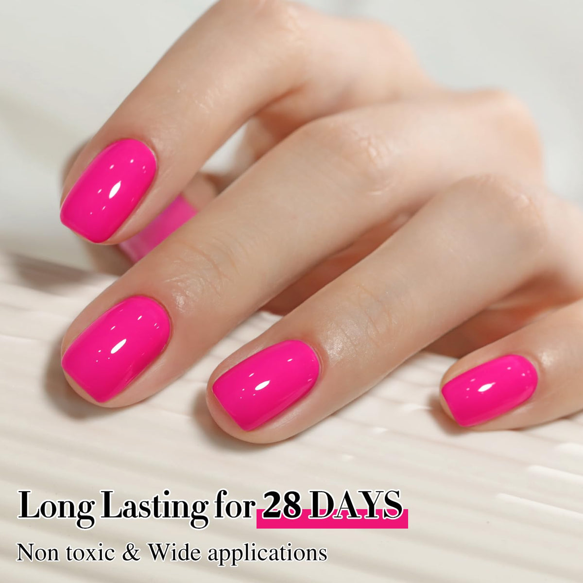 Double Rhythm Gel Polish Hot Pink 15ml with nail art accessories