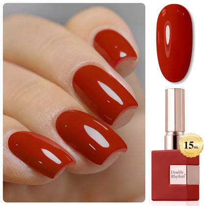 Double Rhythm Gel Polish Iron Red 15ML front view