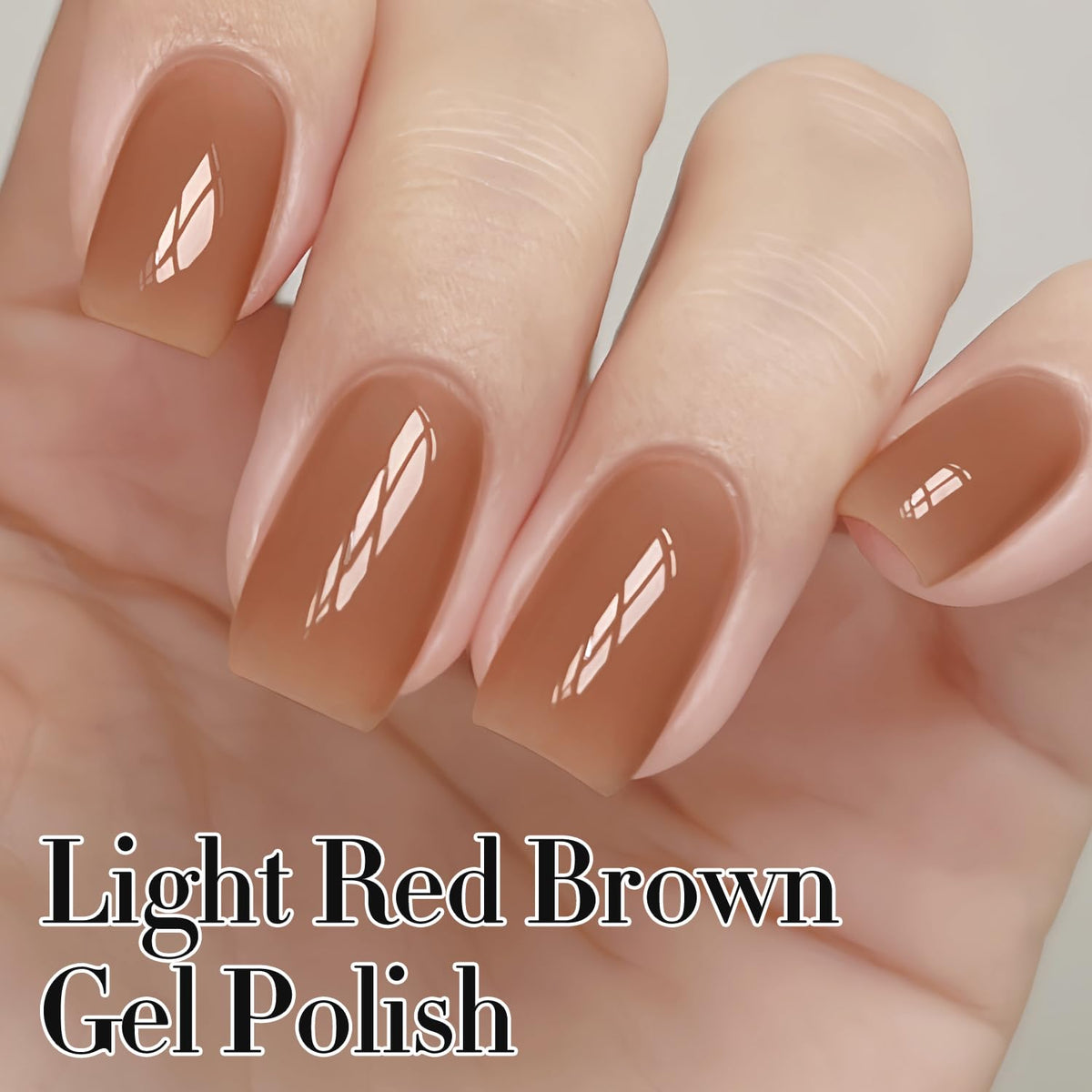 Double Rhythm Gel Polish Light Brown 15ml application brush