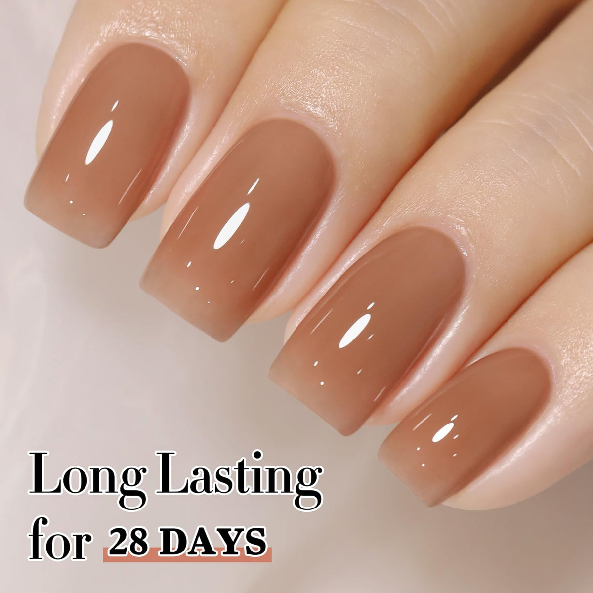 Double Rhythm Gel Polish Light Brown 15ml on display