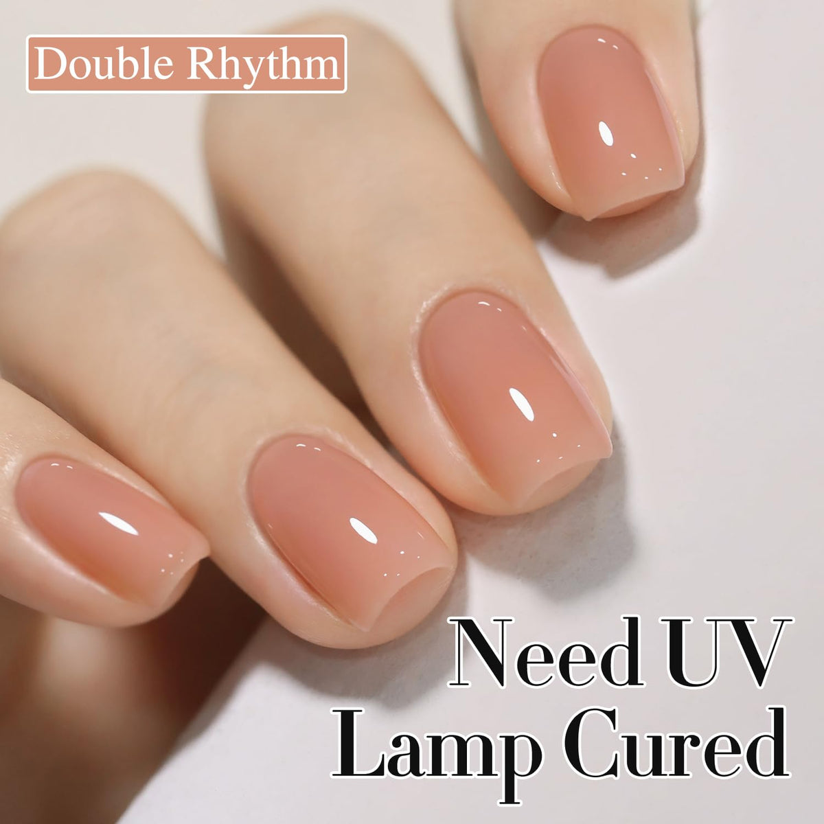 Double Rhythm Gel Polish Light Orange Pink 15ml bottle with brush