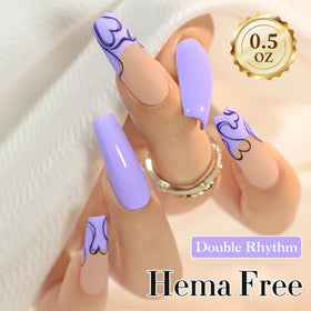 Double Rhythm Gel Polish Light Purple 15ml application on nails