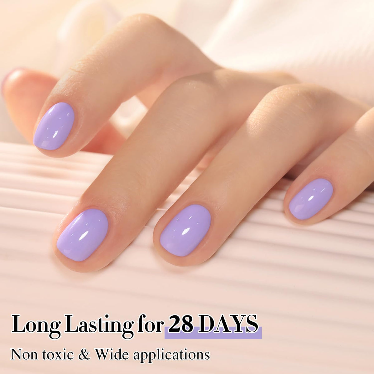 Double Rhythm Gel Polish Light Purple 15ml in different lighting