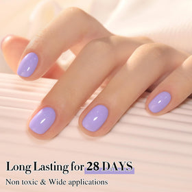 Double Rhythm Gel Polish Light Purple 15ml in different lighting