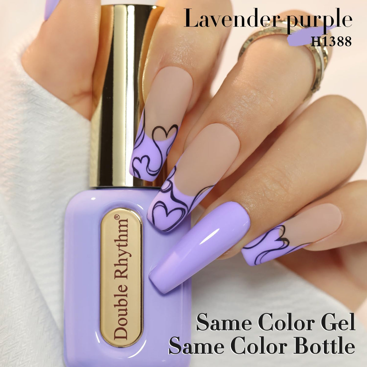Double Rhythm Gel Polish Light Purple 15ml showing glossy finish