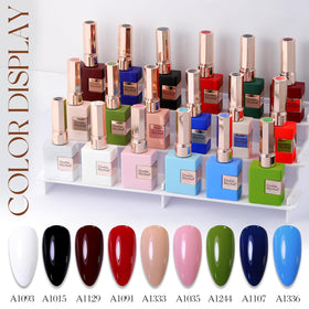 Double Rhythm Gel Polish manicure setup with tools