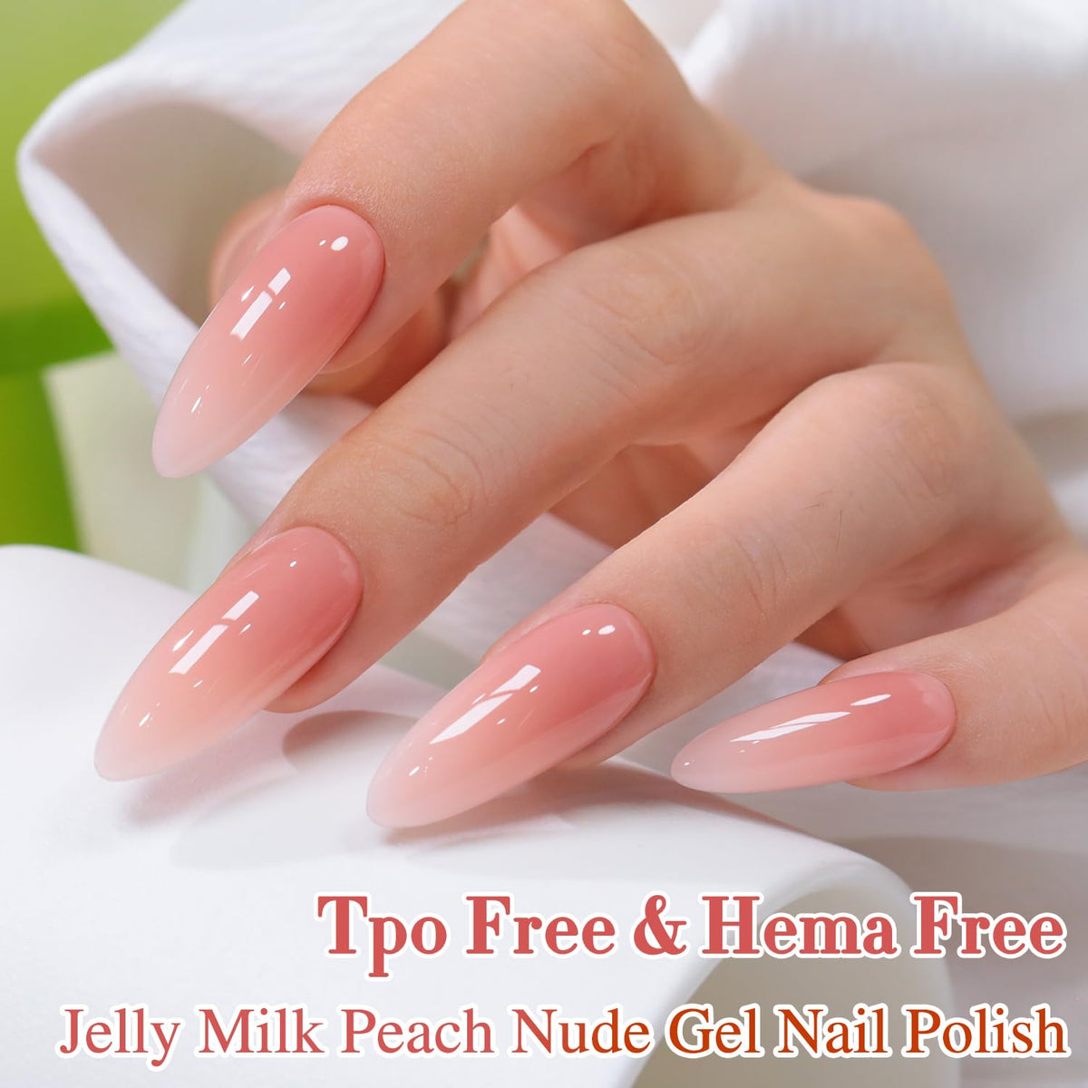 Double Rhythm Gel Polish Milky Peach Nude in nail art setup