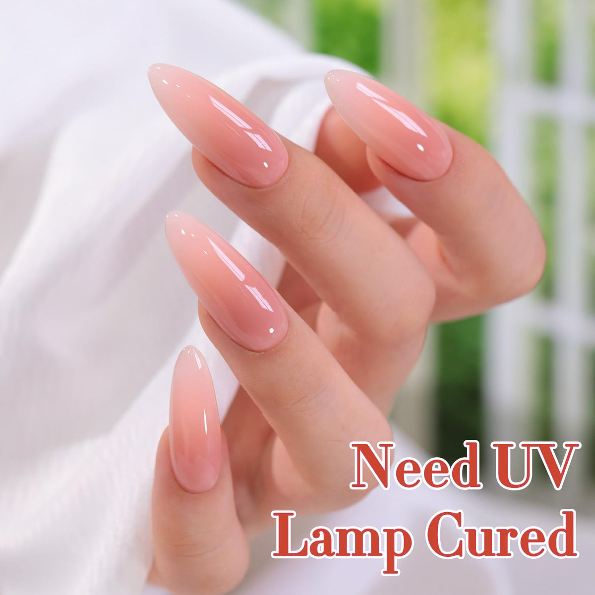 Double Rhythm Gel Polish Milky Peach Nude swatch on nail