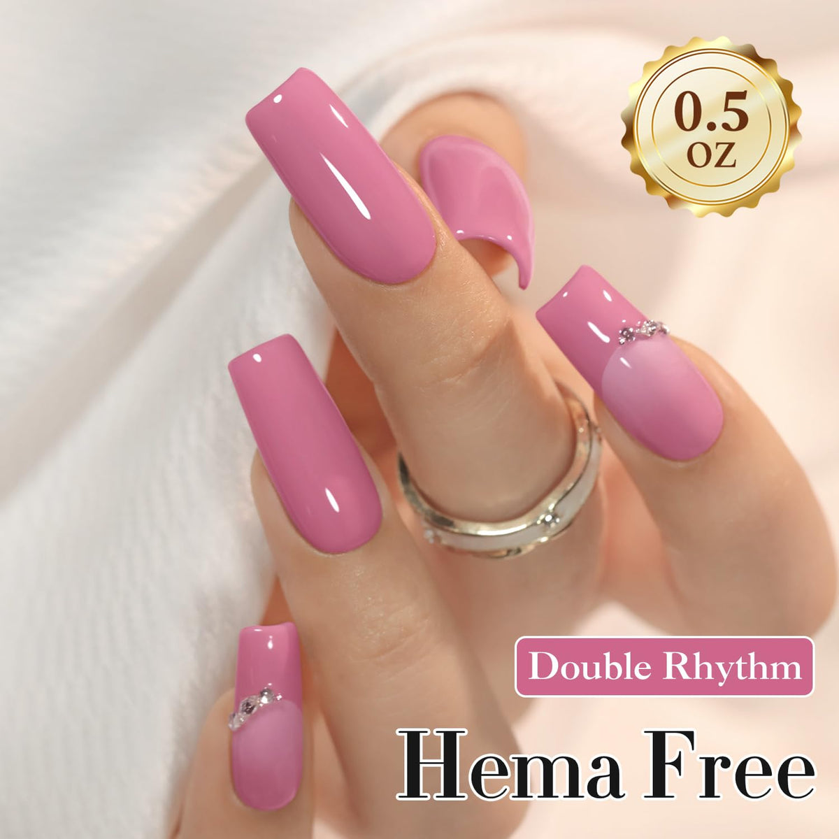 Double Rhythm Gel Polish Milky Purple bottle with gold handle