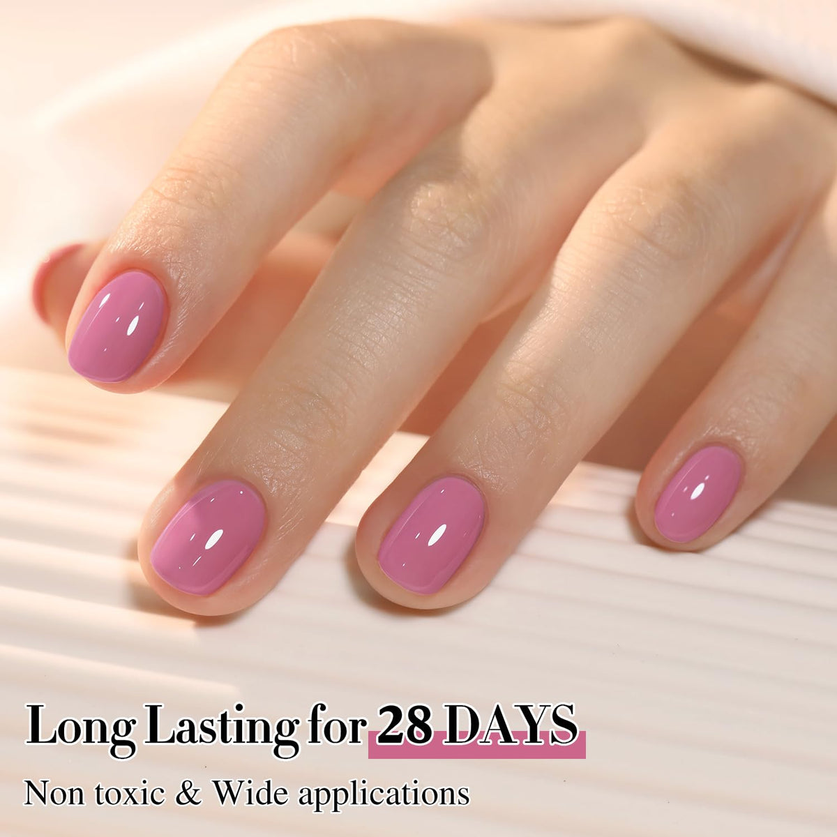 Double Rhythm Gel Polish Milky Purple with base and top coat