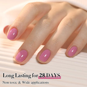 Double Rhythm Gel Polish Milky Purple with base and top coat