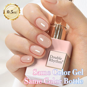 Double Rhythm Gel Polish Nude Pink application process