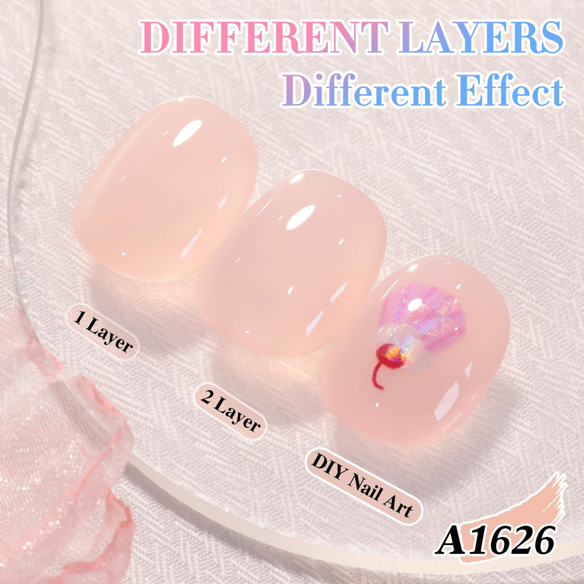 Double Rhythm Gel Polish Nude Pink bottle with cap
