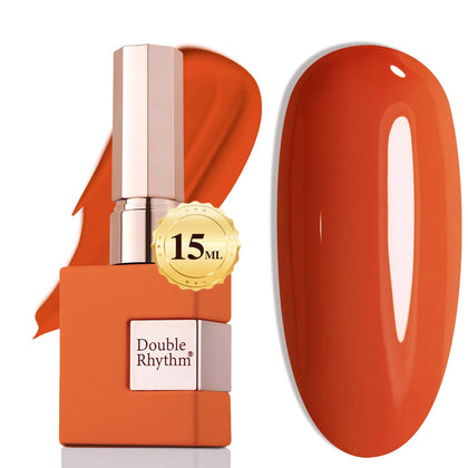 Double Rhythm Gel Polish Pumpkin Orange 15ml front view