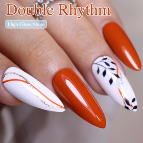 Double Rhythm Gel Polish Pumpkin Orange 15ml with brush applicator