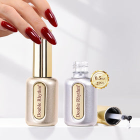 Double Rhythm Gel Polish Set 15ml top coat and base coat bottles