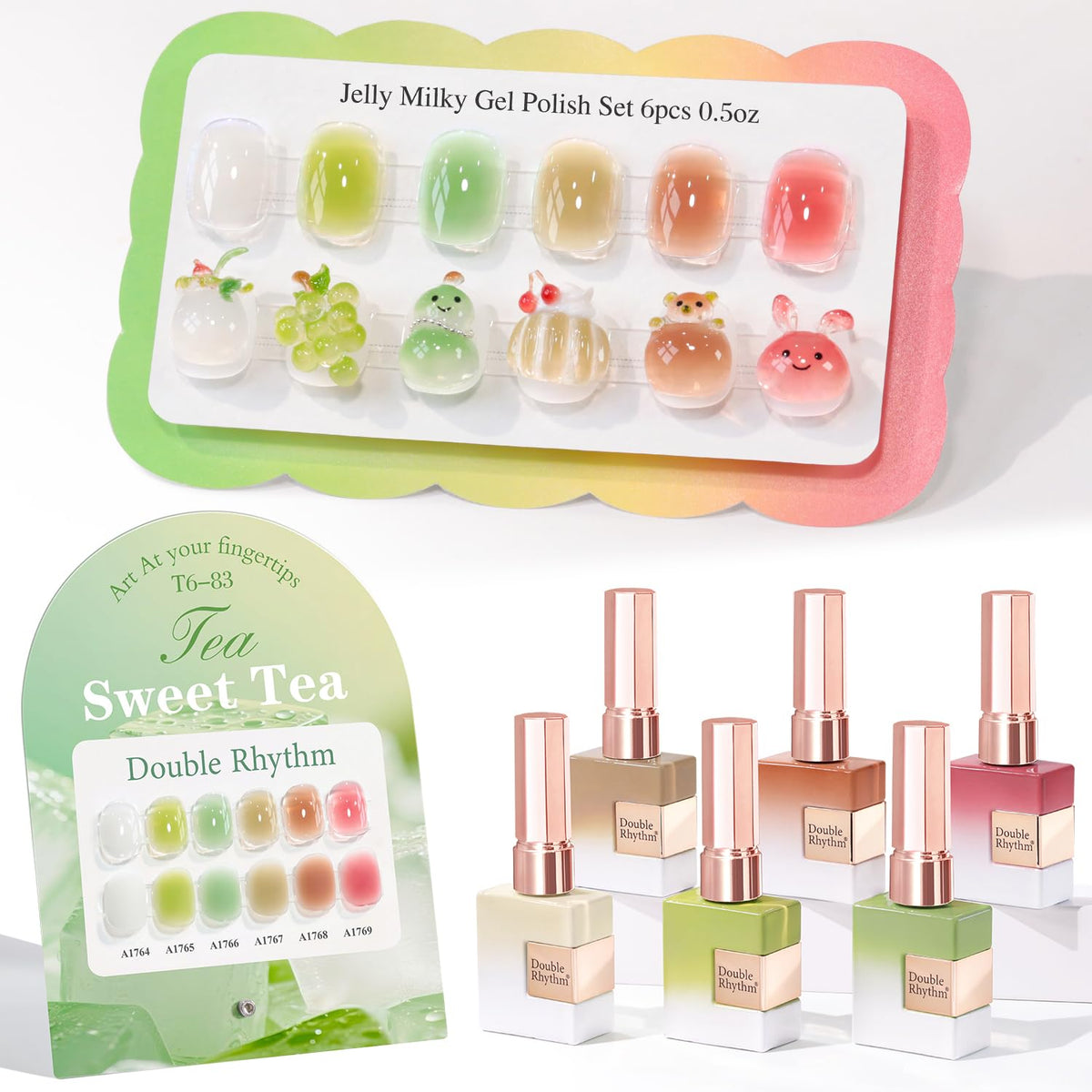 Double Rhythm Gel Polish Set 6 Pcs 15 ML collection front view
