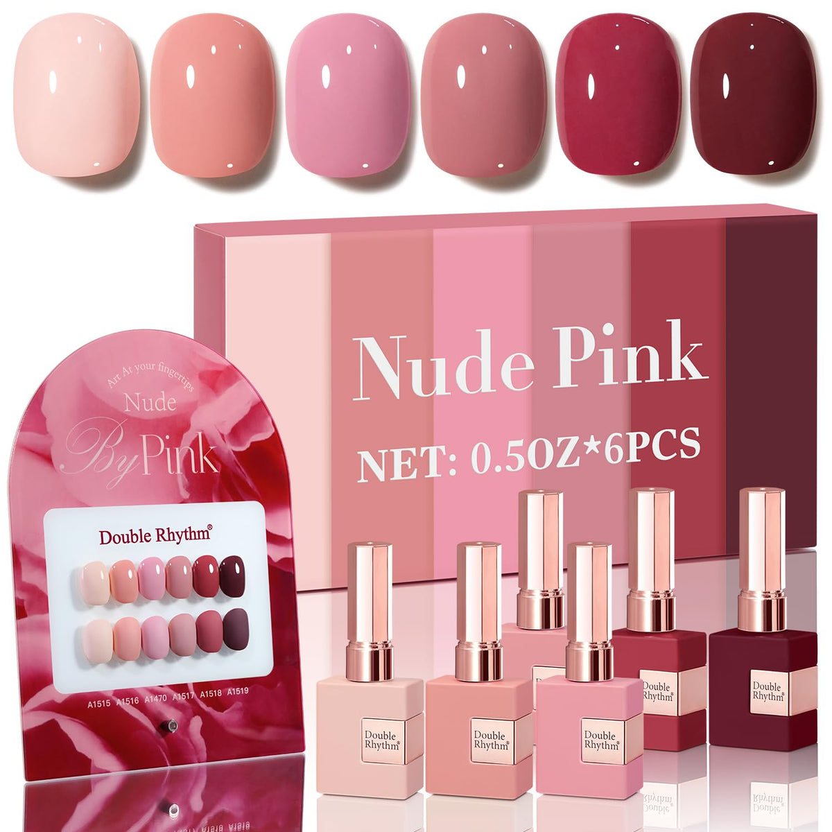 Double Rhythm Gel Polish Set 6 Pcs 15 ML front view