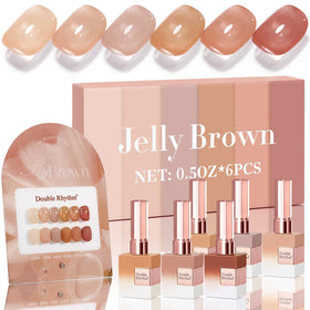 Double Rhythm Gel Polish Set 6 Pcs 15 ML in assorted translucent shades