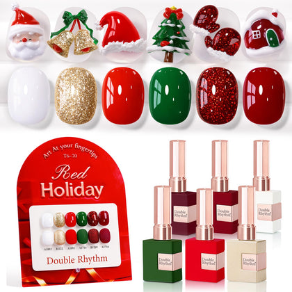 Double Rhythm Gel Polish Set 6 Pcs 15 ML in glitter colours