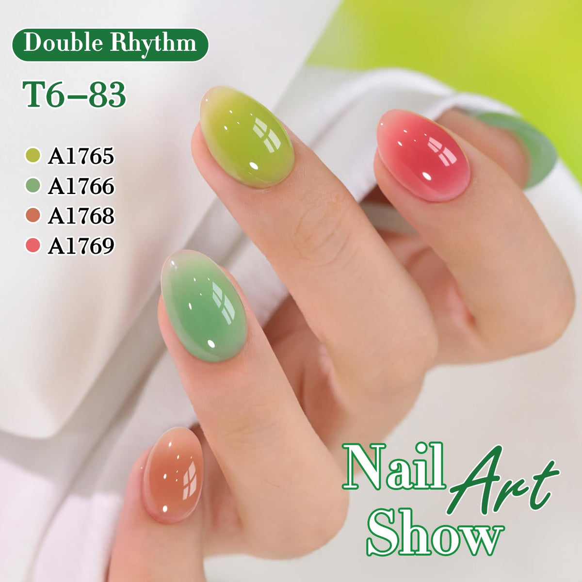 Double Rhythm Gel Polish Set 6 Pcs 15 ML swatches on nails