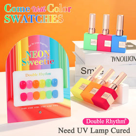 Double Rhythm Gel Polish Set 6 Pcs 15ml bottles arranged neatly