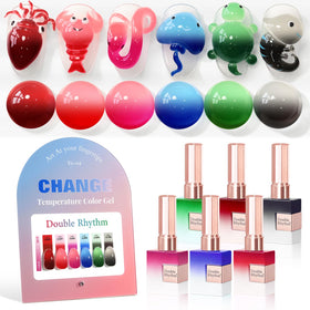 Double Rhythm Gel Polish Set 6 Pcs 15ml bottles front view