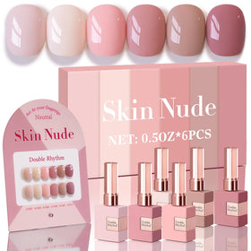 Double Rhythm Gel Polish Set 6 Pcs 15ml bottles front view