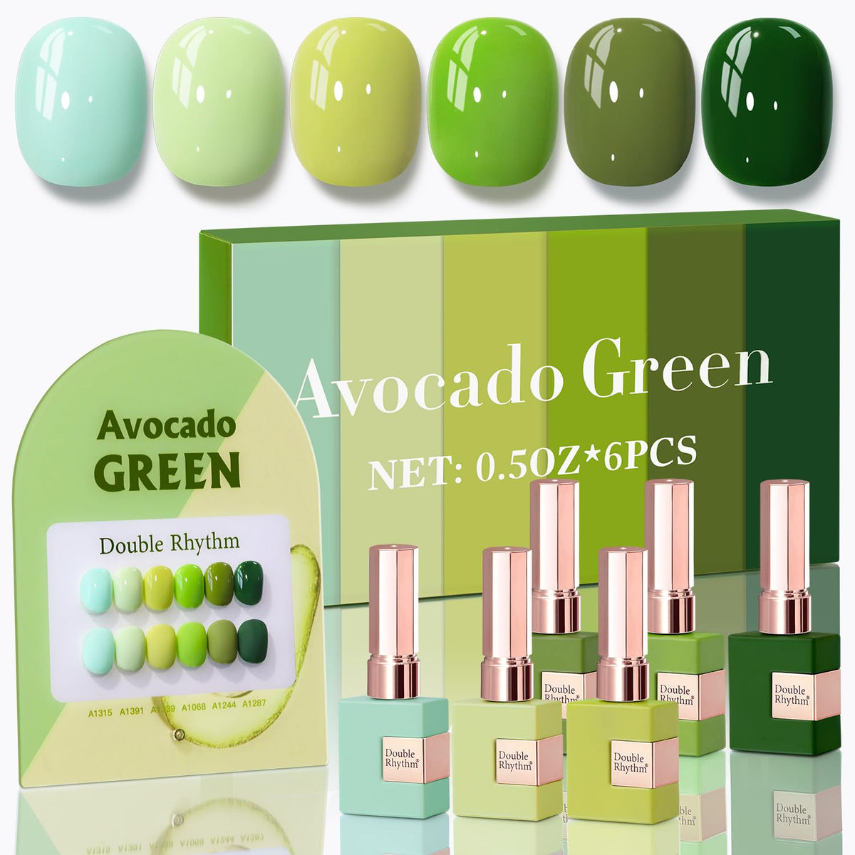 Double Rhythm Gel Polish Set 6 Pcs 15ml in assorted colours