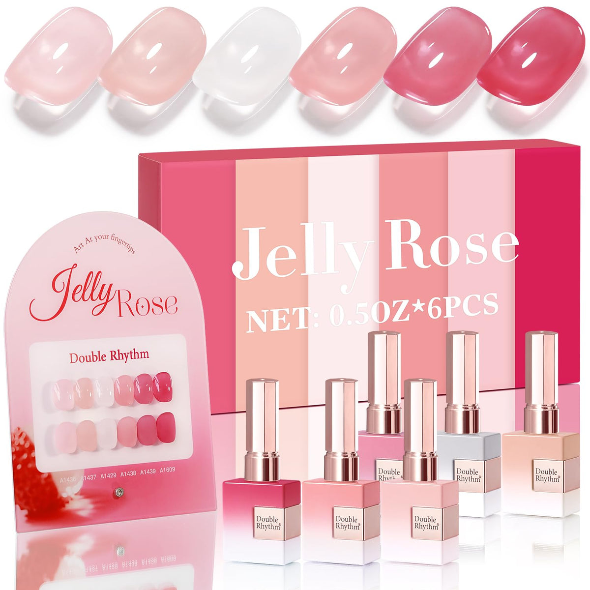 Double Rhythm Gel Polish Set 6 Pcs 15ml in assorted colours