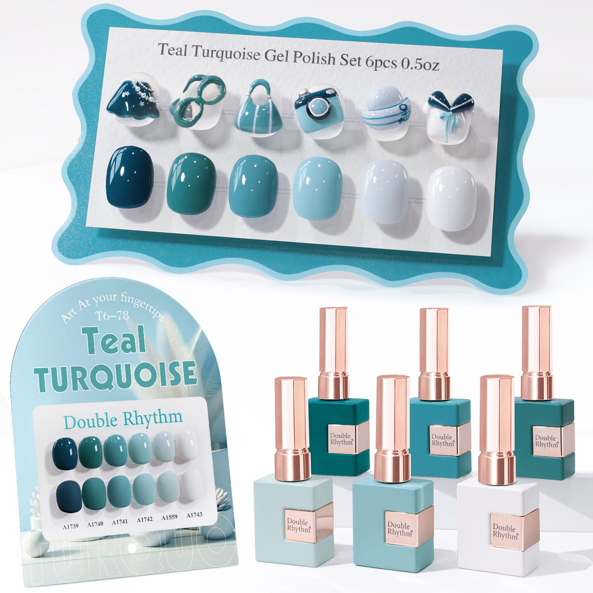 Double Rhythm Gel Polish Set 6 Pcs 15ML in packaging