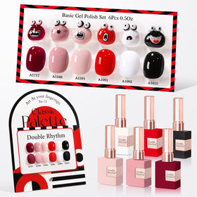 Double Rhythm Gel Polish Set 6 Pcs 15ml in vibrant colours
