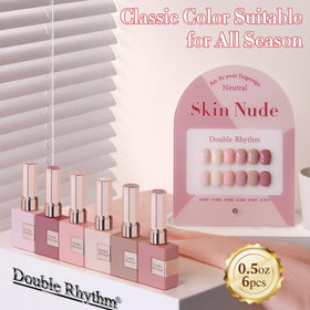 Double Rhythm Gel Polish Set 6 Pcs 15ml shades display