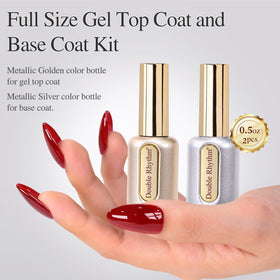 Double Rhythm gel polish set displayed on a nail art table