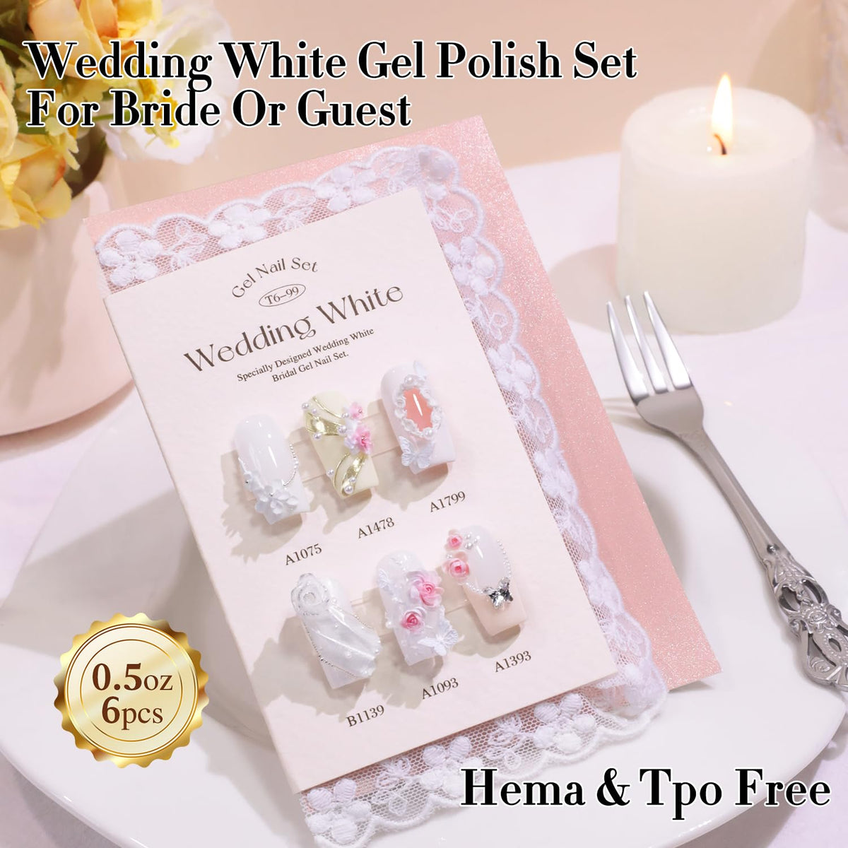 Double Rhythm gel polish set displayed with applicator and nail art accessories