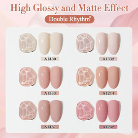 Double Rhythm Gel Polish Set displayed with nail art tools