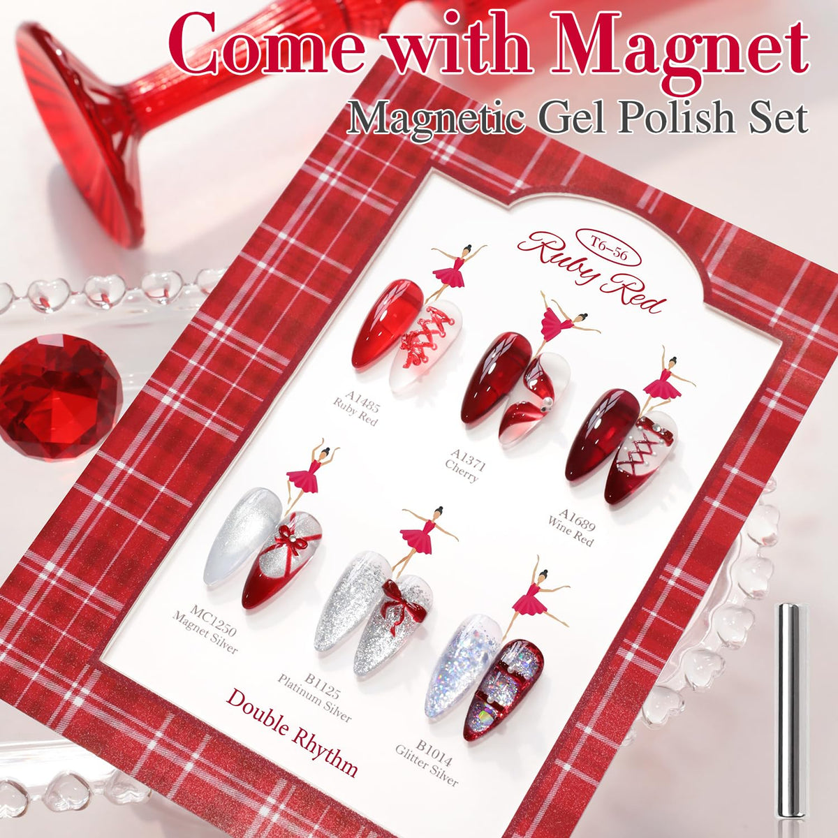 Double Rhythm Gel Polish Set displayed with nail art tools