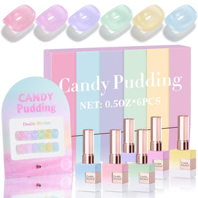 Double Rhythm Gel Polish Set featuring 6 bottles in vibrant colours