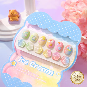 Double Rhythm Gel Polish Set featuring yellow and pink shades