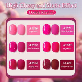 Double Rhythm Gel Polish Set packaged with six 15ml bottles