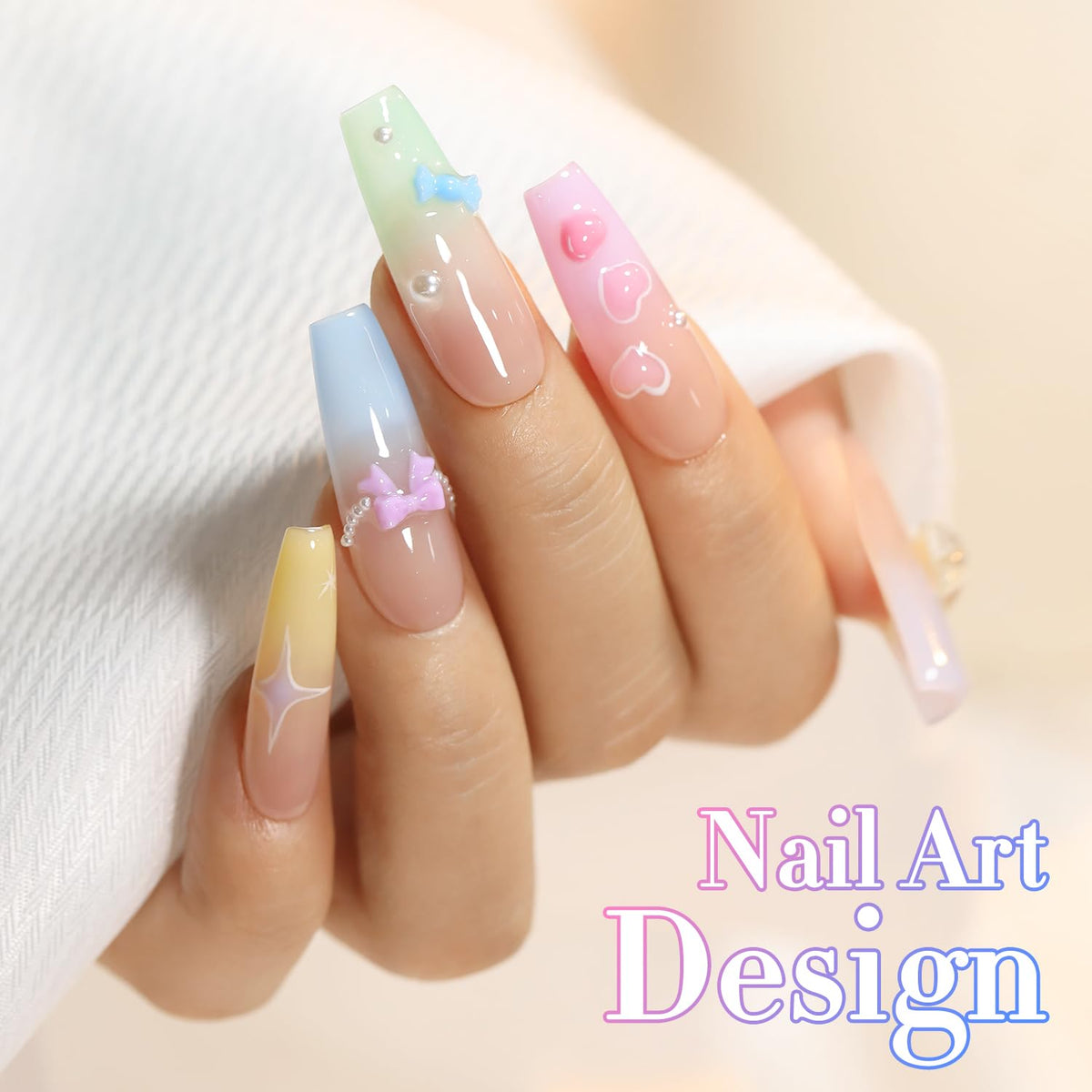 Double Rhythm Gel Polish Set packaging displayed with nail art tools
